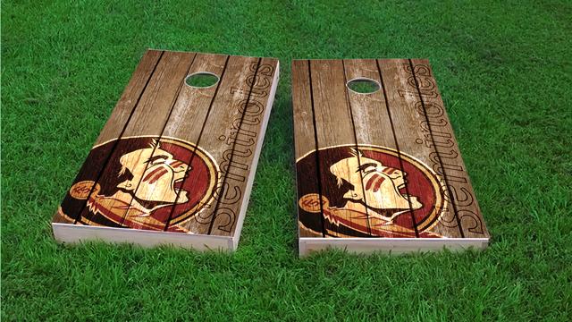 NCAA Wood Slat (Florida State Seminoles) Themed Custom Cornhole Board Design