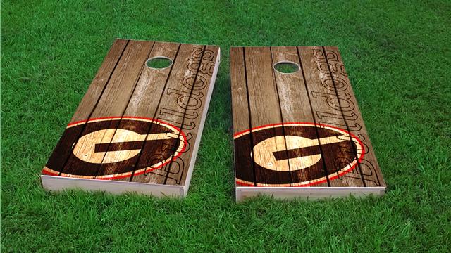 NCAA Wood Slat (Georgia Bulldogs) Themed Custom Cornhole Board Design