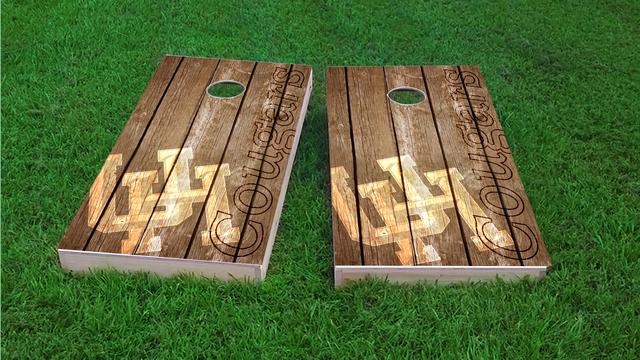 NCAA Wood Slat (Houston Cougars) Themed Custom Cornhole Board Design