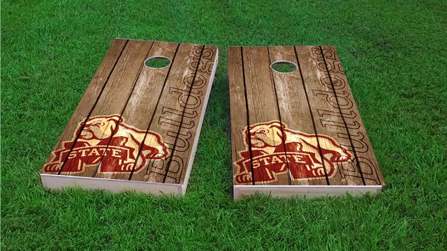 NCAA Wood Slat (Mississippi State Bulldogs) Themed Custom Cornhole Board Design