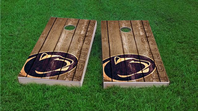 NCAA Wood Slat (Penn State Nittany Lions) Themed Custom Cornhole Board Design