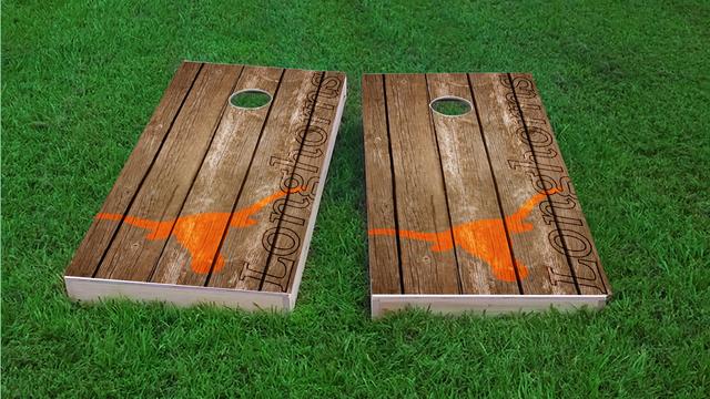 NCAA Wood Slat (Texas Longhorns) Themed Custom Cornhole Board Design