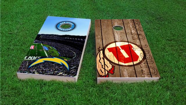 NCAA Wood Slat (Utah Utes) Themed Custom Cornhole Board Design