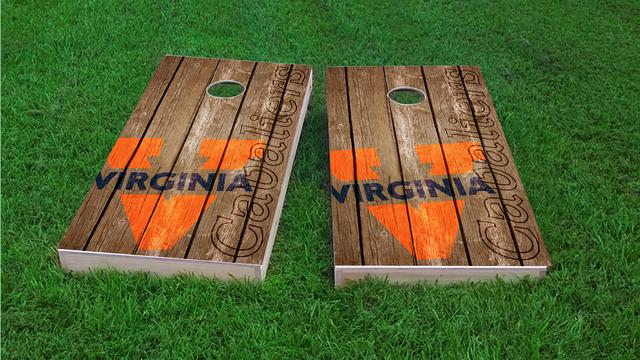 NCAA Wood Slat (Virginia Cavaliers) Themed Custom Cornhole Board Design