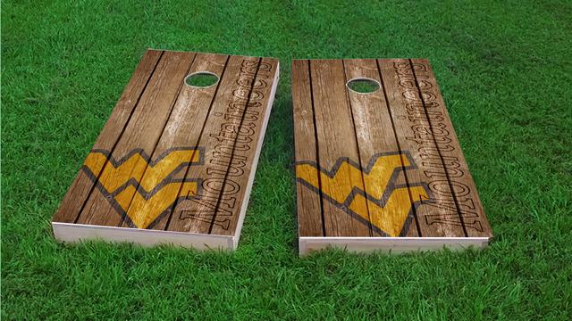 NCAA Wood Slat (West Virignia Mountaineers) Themed Custom Cornhole Board Design