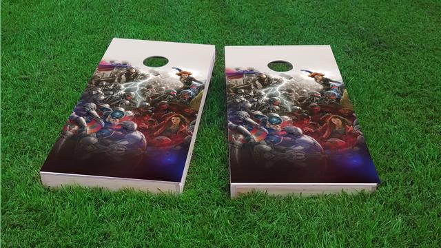 Marvel Comics Themed Custom Cornhole Board Design