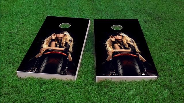 Motorcycle Model Themed Custom Cornhole Board Design