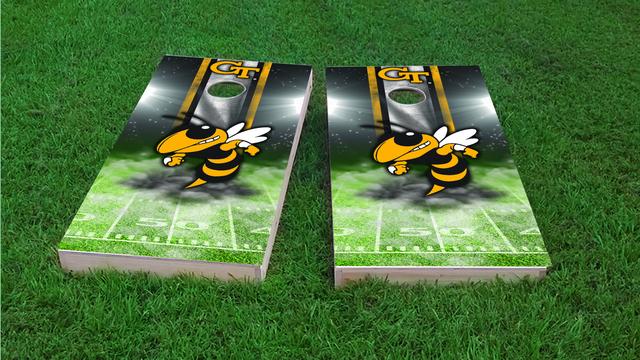 NCAA Field (Georgia Tech Yellow Jackets) Themed Custom Cornhole Board Design