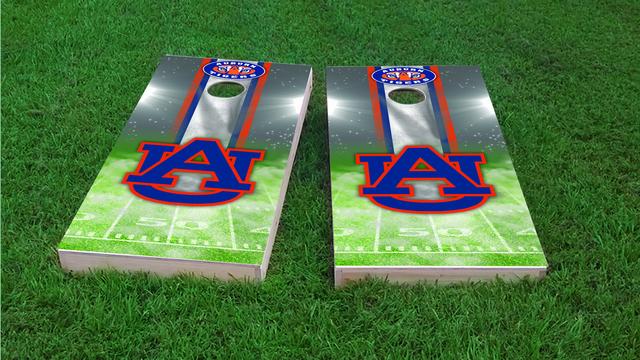 NCAA Field (Auburn Tigers) Themed Custom Cornhole Board Design