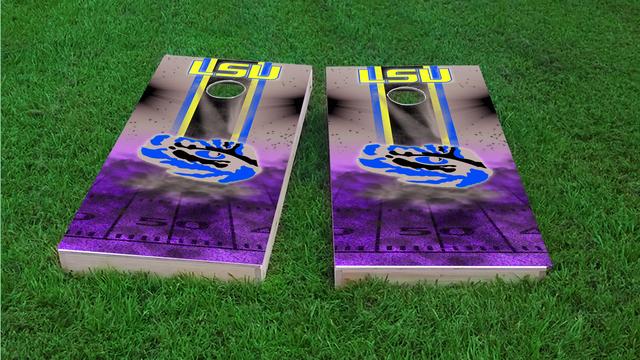 NCAA Field (LSU Tigers) Themed Custom Cornhole Board Design