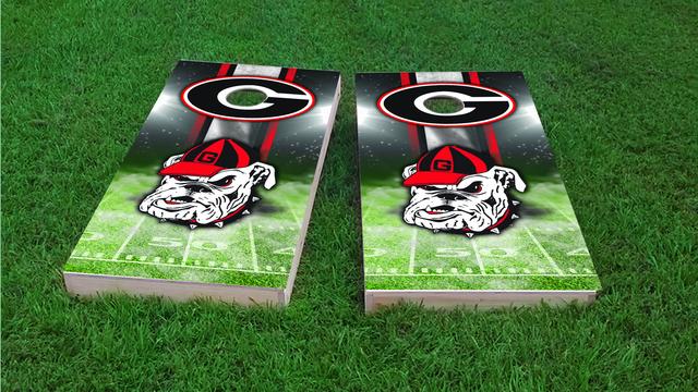NCAA Field (Georgia Bulldogs) Themed Custom Cornhole Board Design