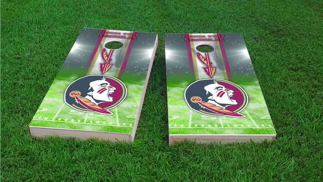 NCAA Field (Florida State Seminoles) Themed Custom Cornhole Board Design