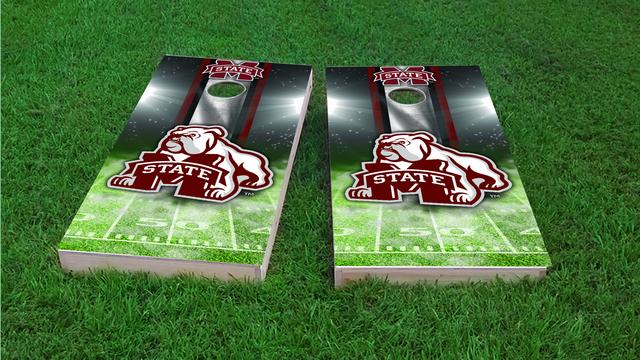 NCAA Field (Mississippi State Bulldogs) Themed Custom Cornhole Board Design