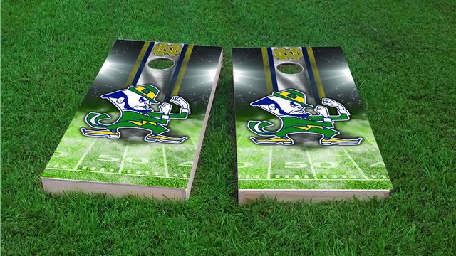 NCAA Field (Notre Dame Fighting Irish) Themed Custom Cornhole Board Design