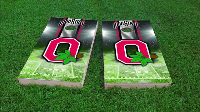 NCAA Field (Ohio State Buckeyes) Themed Custom Cornhole Board Design