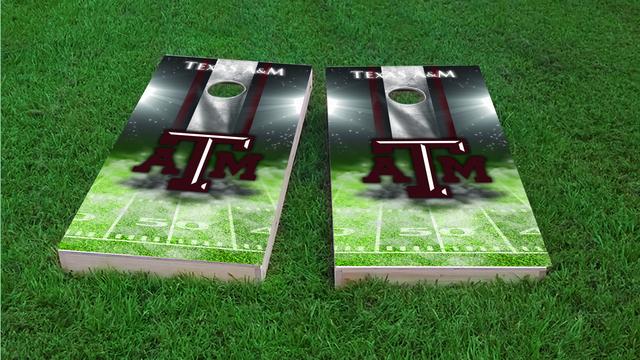 NCAA Field (Texas A&M Aggies) Themed Custom Cornhole Board Design