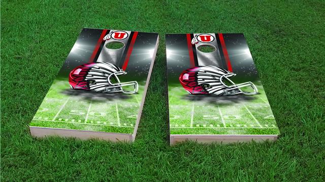 NCAA Field (Utah Utes) Themed Custom Cornhole Board Design