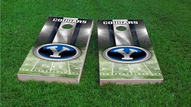 NCAA Field (BYU Cougars) Themed Custom Cornhole Board Design
