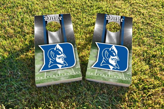 NCAA Field (Duke Blue Devils) Themed Custom Cornhole Board Design