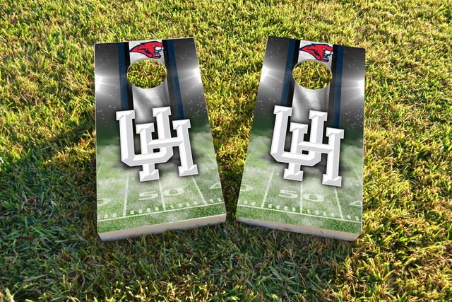 NCAA Field (Houston Cougars) Themed Custom Cornhole Board Design