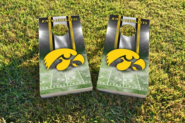 NCAA Field (Iowa Hawkeyes) Themed Custom Cornhole Board Design