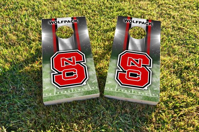 NCAA Field (NC State Wolfpack) Themed Custom Cornhole Board Design