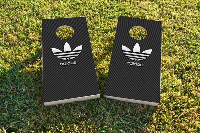 Adidas Themed Custom Cornhole Board Design