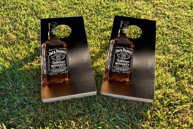 Jack Daniels Themed Custom Cornhole Board Design