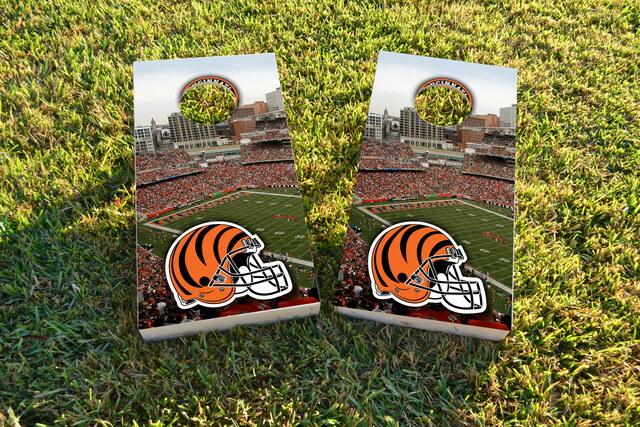 NFL Stadium (Cincinnati Bengals) Themed Custom Cornhole Board Design