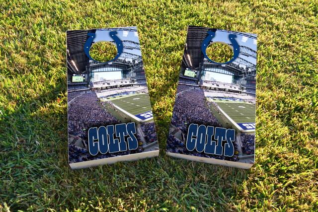 NFL Stadium (Indianapolis Colts) Themed Custom Cornhole Board Design
