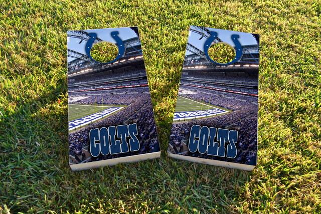 NFL Stadium (Indianapolis Colts) Themed Custom Cornhole Board Design
