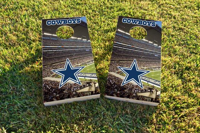 NFL Stadium (Dallas Cowboys) Themed Custom Cornhole Board Design