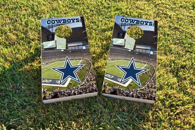 NFL Stadium (Dallas Cowboys) Themed Custom Cornhole Board Design