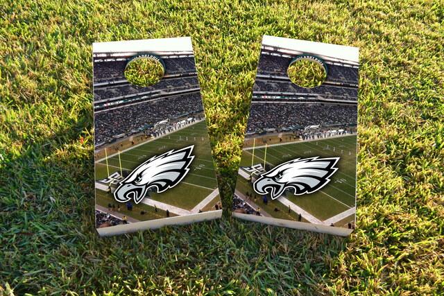 NFL Stadium (Philedelphia Eagles) Themed Custom Cornhole Board Design
