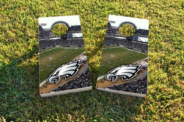 NFL Stadium (Philedelphia Eagles) Themed Custom Cornhole Board Design