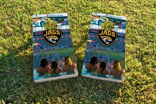 NFL Stadium (Jacksonville Jaguars) Themed Custom Cornhole Board Design