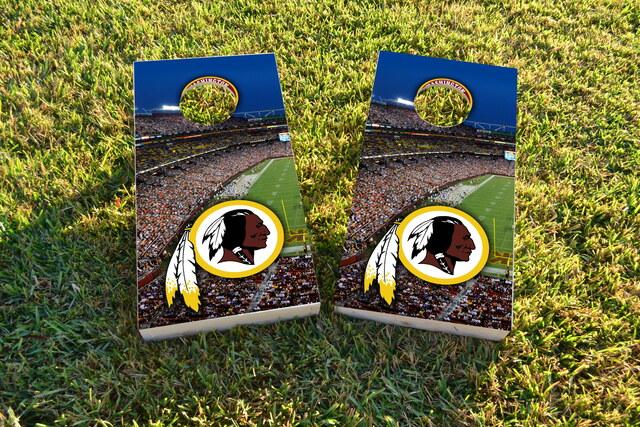 NFL Stadium (Washington Redskins) Themed Custom Cornhole Board Design