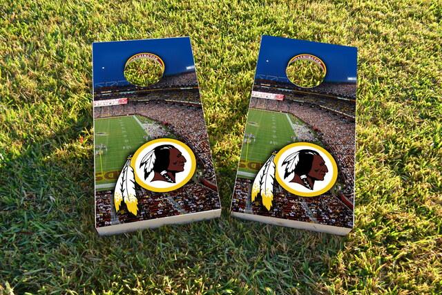 NFL Stadium (Washington Redskins) Themed Custom Cornhole Board Design