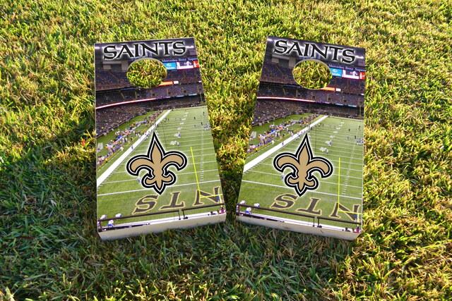 NFL Stadium (New Orleans Saints) Themed Custom Cornhole Board Design
