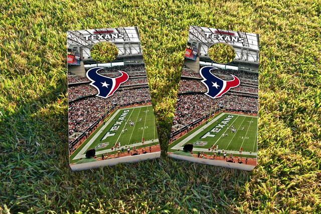 NFL Stadium (Houston Texans) Themed Custom Cornhole Board Design
