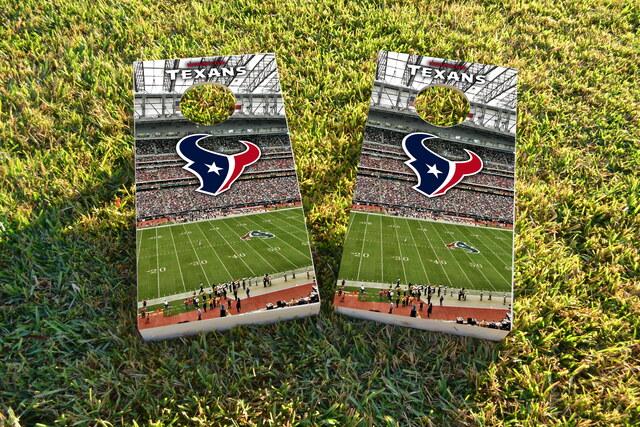 NFL Stadium (Houston Texans) Themed Custom Cornhole Board Design