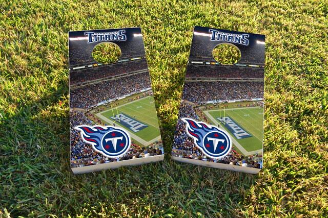 NFL Stadium (Tennessee Titans) Themed Custom Cornhole Board Design