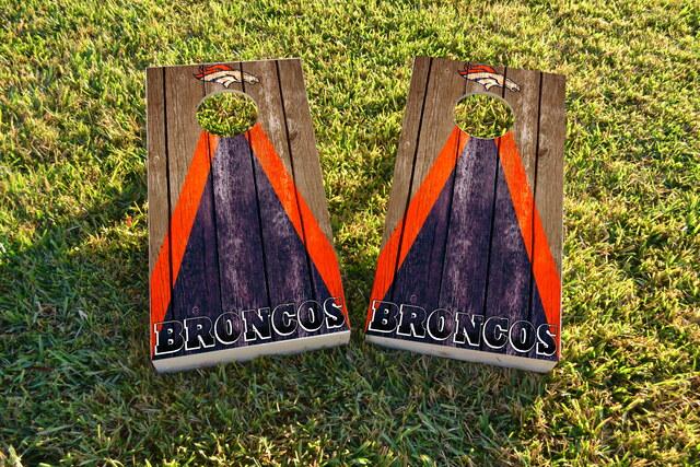 NFL Triangle (Denver Broncos) Themed Custom Cornhole Board Design