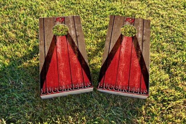 NFL Triangle (Tampa Bay Buccaneers) Themed Custom Cornhole Board Design