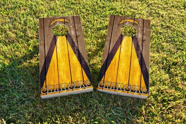 NFL Triangle (San Diego Chargers) Themed Custom Cornhole Board Design