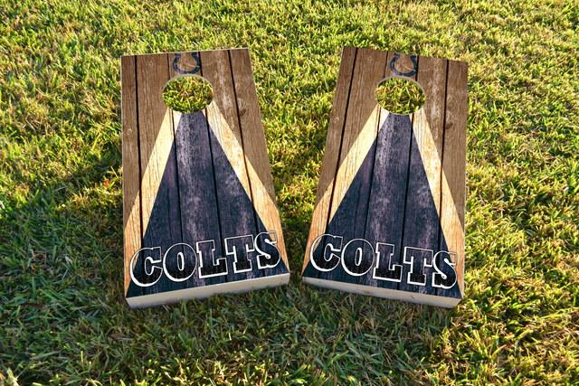 NFL Triangle (Indianapolis Colts) Themed Custom Cornhole Board Design