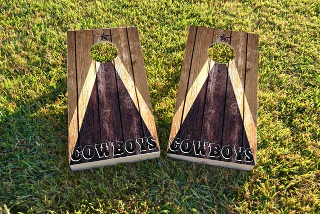 NFL Triangle (Dallas Cowboys) Themed Custom Cornhole Board Design