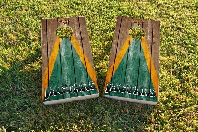 NFL Triangle (Jacksonville Jaguars) Themed Custom Cornhole Board Design