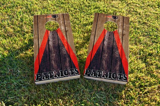 NFL Triangle (New England Patriots) Themed Custom Cornhole Board Design