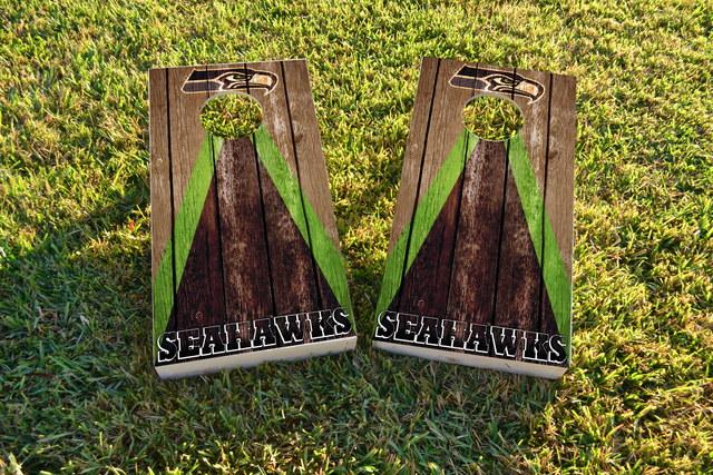 NFL Triangle (Seattle Seahawks) Themed Custom Cornhole Board Design